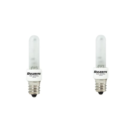 Bulbrite KX-2000 120V T3 Light Bulbs, Frost Glass, Mini-Candelabra E11 Screw Base, 20W, 2700K, 2PK 861193